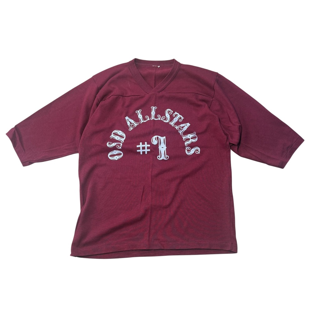 True Vintage Allstars Jersey Tee Single Stitch 70s Athletic Shirt Large Maroon
